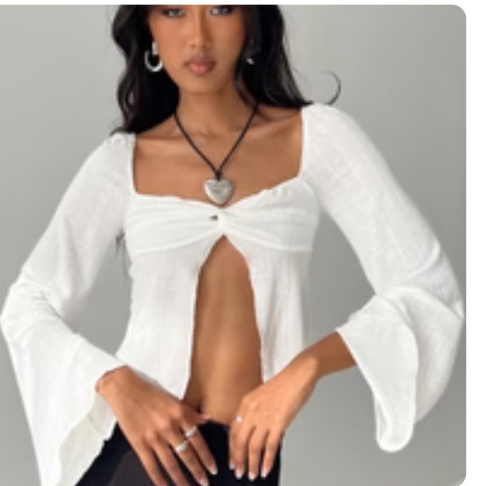 Princess Polly White Bell Sleeve Blouse - NEW with tags!
